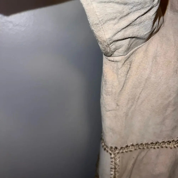 Outbrook Woman,1X tan embroidered leather tassel tie front long sleeve jacket
￼ - Picture 10 of 16